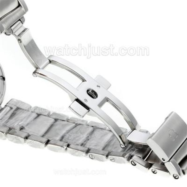Omega Ladymatic Automatic Diamond Markers with White Dial S/S-Same Chassis as ETA Version