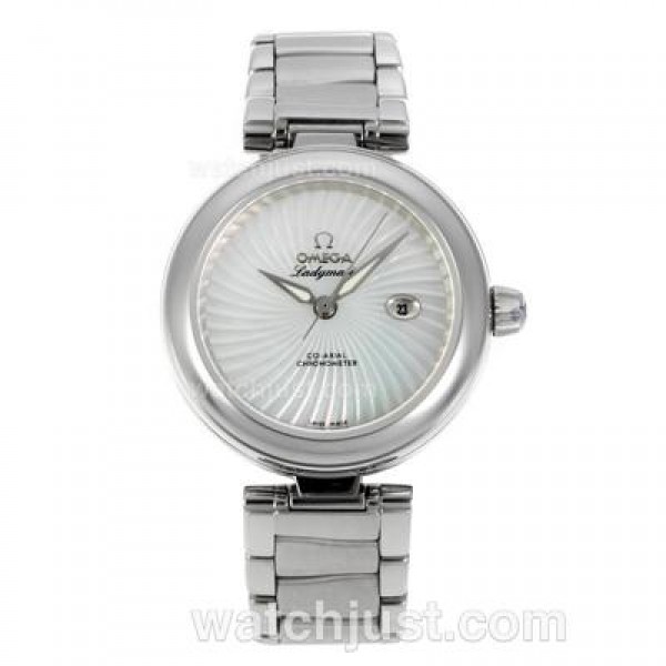 Best 1:1 Omega Ladymatic Replica Watches With White Dials For Women