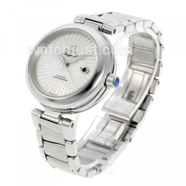 Best 1:1 Omega Ladymatic Replica Watches With White Dials For Women
