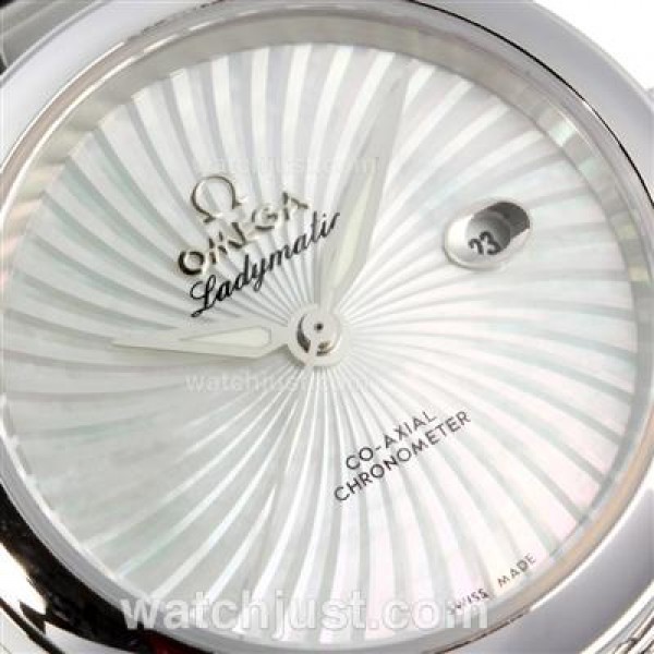 Best 1:1 Omega Ladymatic Replica Watches With White Dials For Women