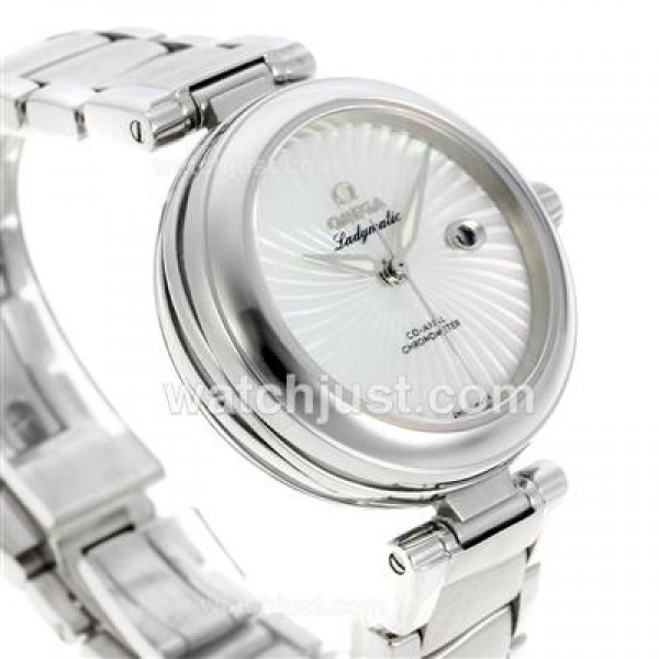 Best 1:1 Omega Ladymatic Replica Watches With White Dials For Women