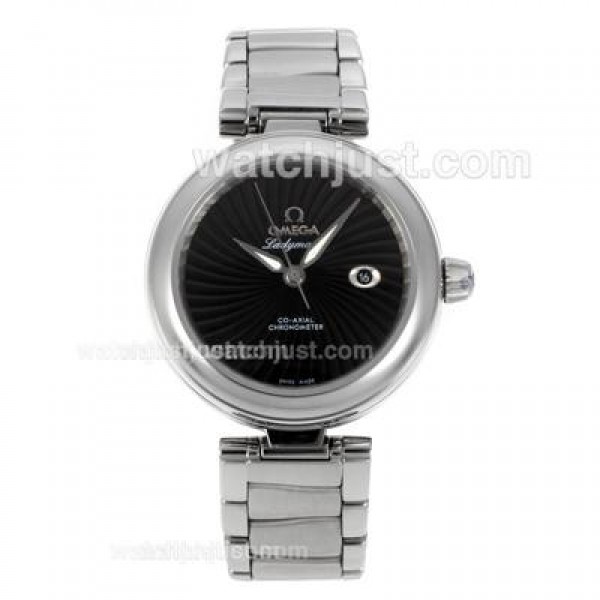 Best Quality Omega Ladymatic Replica Watches With Black Dials For Women