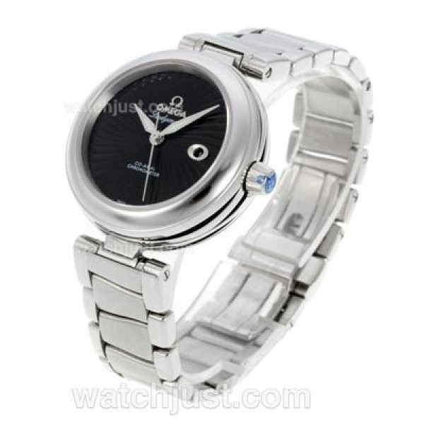 Best Quality Omega Ladymatic Replica Watches With Black Dials For Women