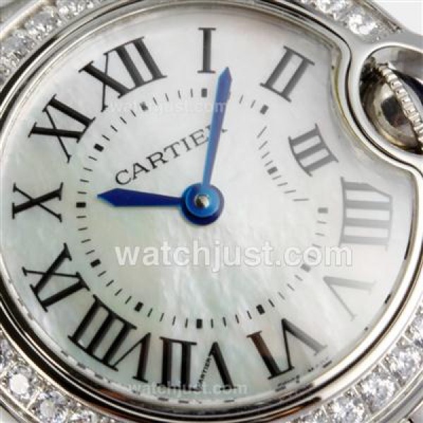 Cartier Ballon bleu de Cartier Swiss ETA Movement Diamond Bezel with MOP Dial S/S-Lady Size
