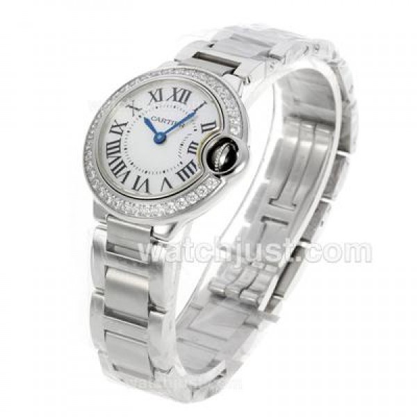 Cartier Ballon bleu de Cartier Swiss ETA Movement Diamond Bezel with MOP Dial S/S-Lady Size