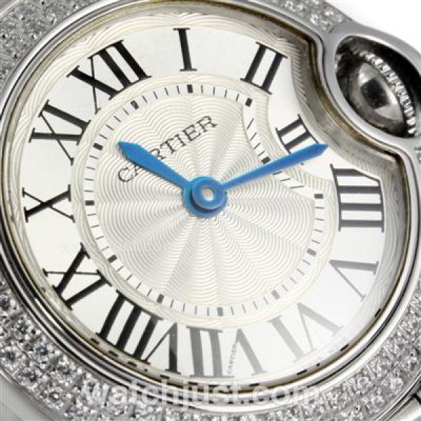 Cartier Ballon bleu de Cartier Swiss ETA Movement Diamond Bezel with White Dial S/S-Lady Size