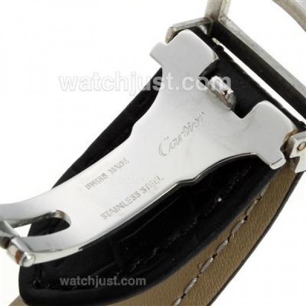 Cartier Ballon bleu de Cartier Automatic Roman Marker with Black Dial-Leather Strap