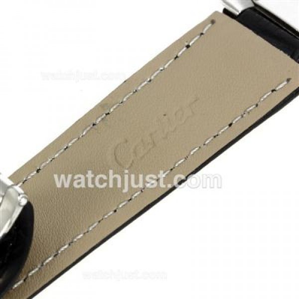 Cartier Ballon bleu de Cartier Automatic Roman Marker with Black Dial-Leather Strap