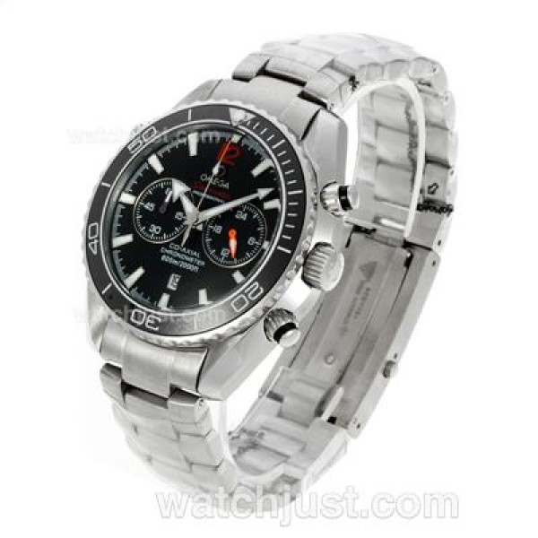 Omega Seamaster Planet Ocean Working Chronograph Ceramic Bezel with Black Dial S/S