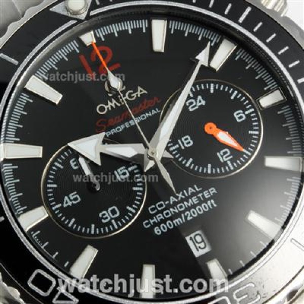 Omega Seamaster Planet Ocean Working Chronograph Ceramic Bezel with Black Dial S/S