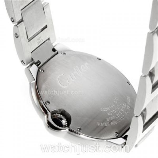 Cartier Ballon bleu de Cartier Roman Marker Diamond Bezel with White Dial S/S