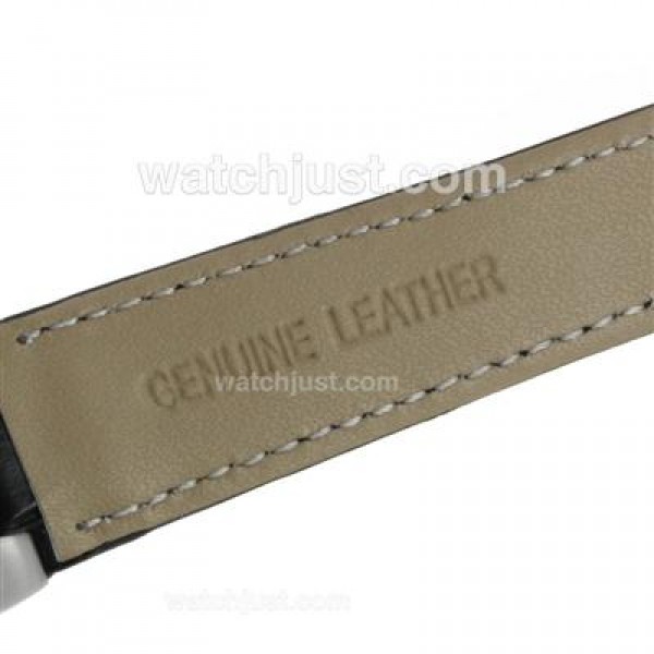Cartier Ballon bleu de Cartier Roman Markers with Black Dial-Leather Strap-Medium Size
