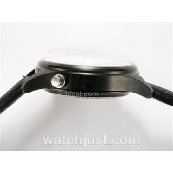 IWC Fliegeruhr Doppel Chronograph Swiss Valjoux 7750 Movement PVD Case with Black Dial-AR Coating