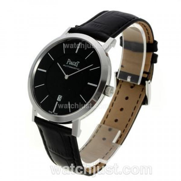 Piaget Altiplano Automatic Stick Markers with Black Dial-Leather Strap
