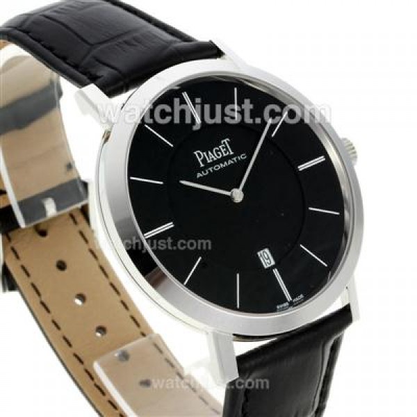 Piaget Altiplano Automatic Stick Markers with Black Dial-Leather Strap