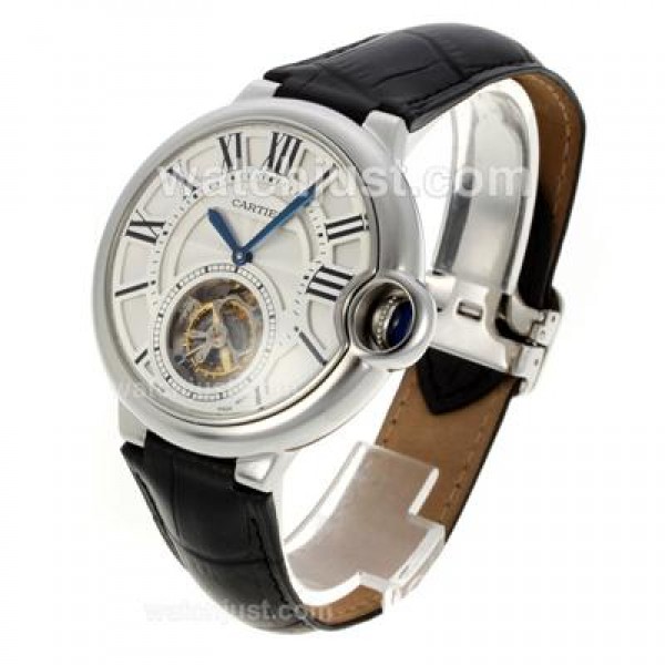 AAA Quality Calibre de Cartier Replica Watches With Silver Dials For Men