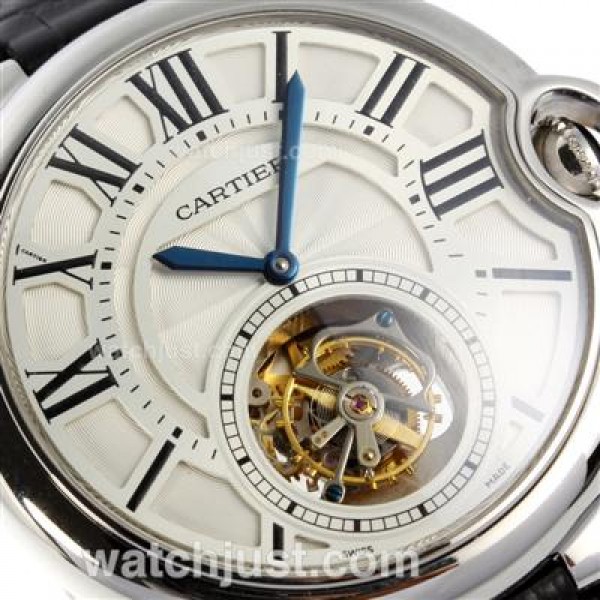 AAA Quality Calibre de Cartier Replica Watches With Silver Dials For Men
