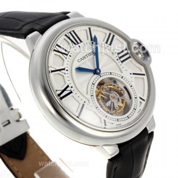 AAA Quality Calibre de Cartier Replica Watches With Silver Dials For Men