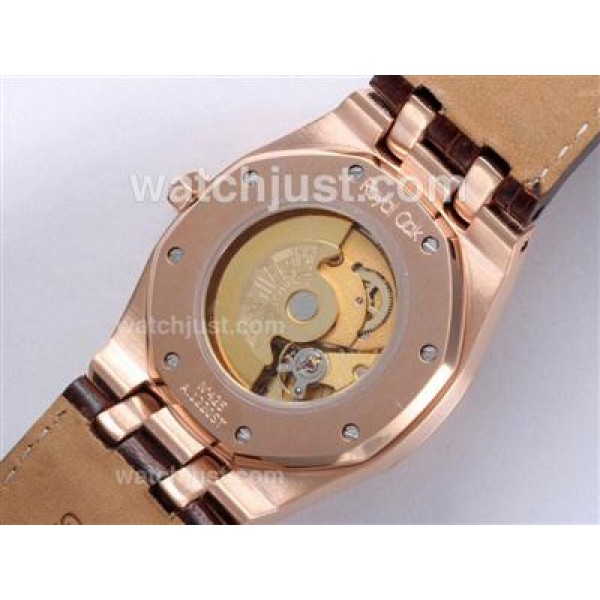 Audemars Piguet Royal Oak Automatic Rose Gold Case with White Dial