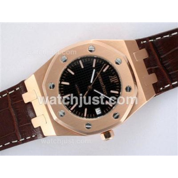 Audemars Piguet Royal Oak Automatic Rose Gold Case with Black Dial