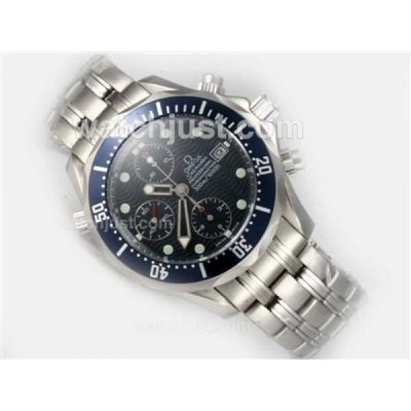 UK High Quality Omega Seamaster 300M Diver Replica Watches With Blue Dials For Men