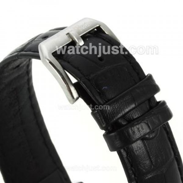 IWC Portuguese Tourbillon Working Power Reserve Automatic with White Dial-Leather Strap