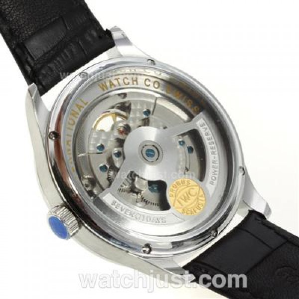 IWC Portuguese Tourbillon Working Power Reserve Automatic with White Dial-Leather Strap