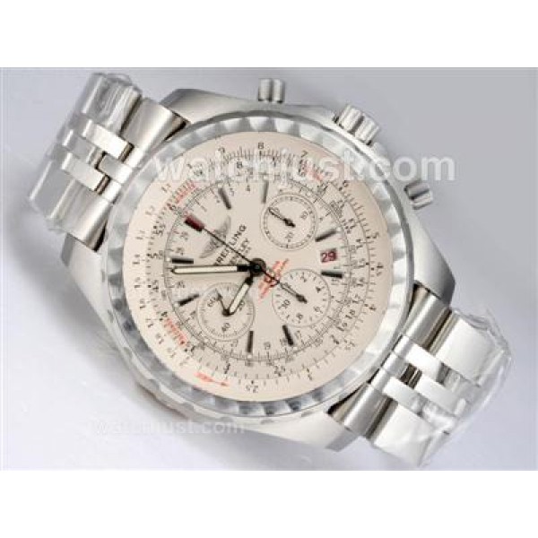 Breitling for Bentley Motors T Chronograph Swiss Valjoux 7750 Movement with White Dial New Version