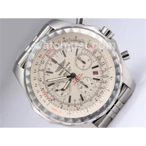 Breitling for Bentley Motors T Chronograph Swiss Valjoux 7750 Movement with White Dial New Version