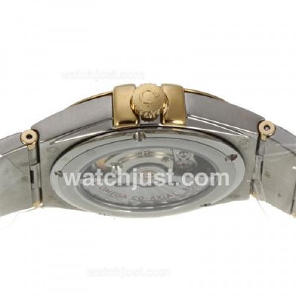 AAA Quality Omega Constellation Replica Watches With Black Dials And Gold & Steel Cases For Men
