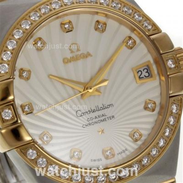 Best Quality Omega Constellation Fake Watches With Beige Dials For Women