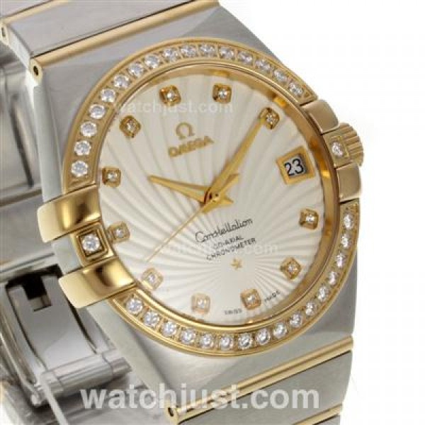 Best Quality Omega Constellation Fake Watches With Beige Dials For Women