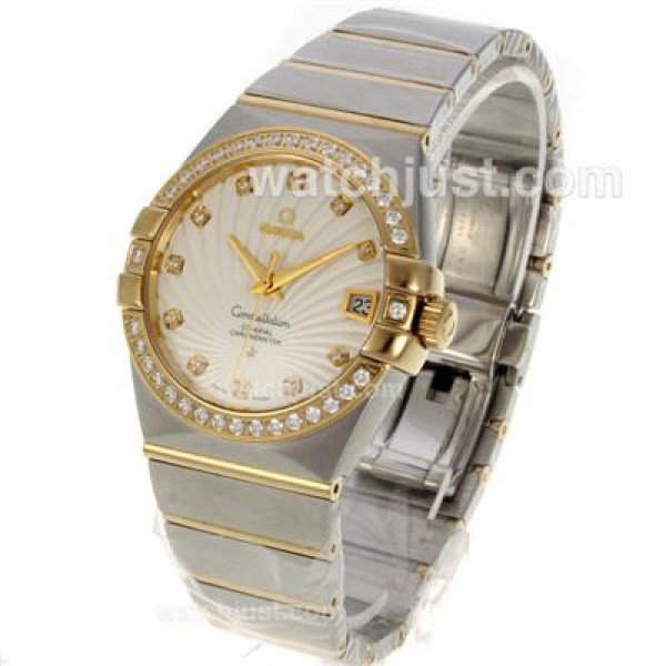 Best Quality Omega Constellation Fake Watches With Beige Dials For Women