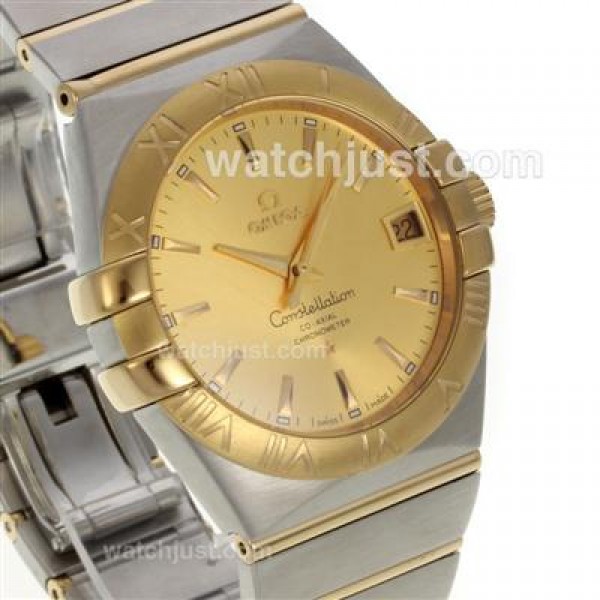 UK AAA Quality Omega Constellation Replica Watches With Golden Dials For Sale