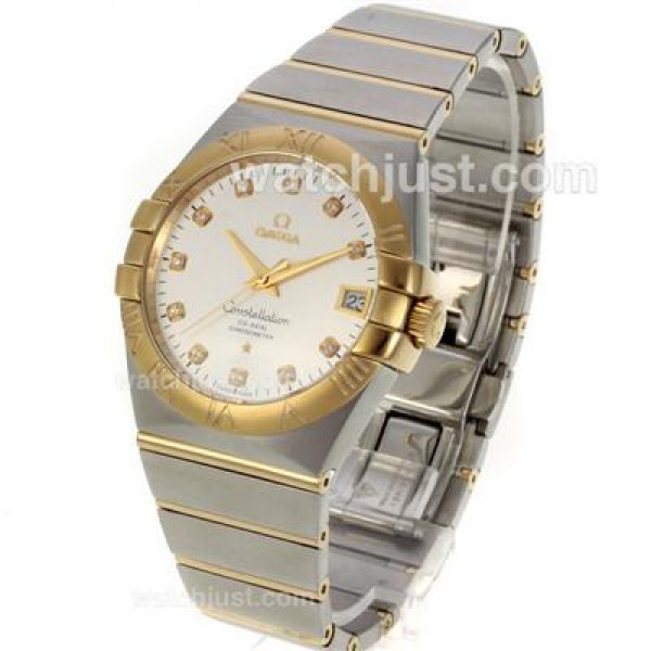 UK Luxury Omega Constellation Replica Watches With White Dials For Men
