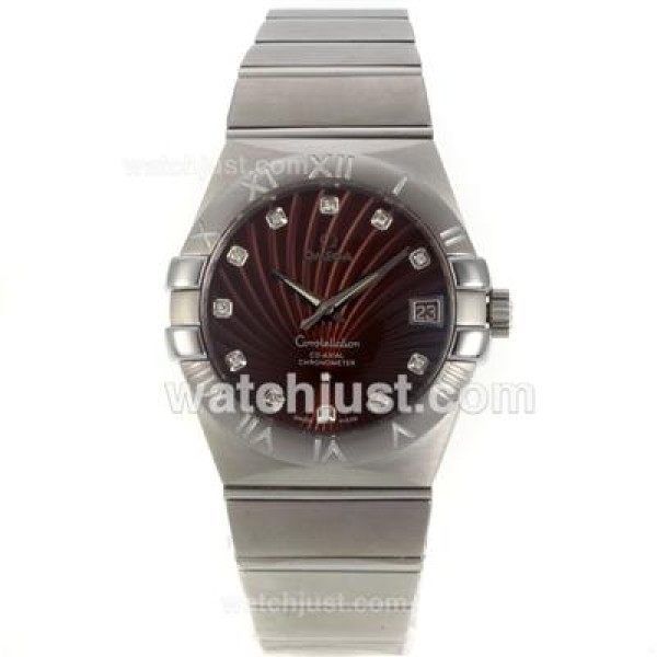 UK Swiss Movement Omega Constellation Replica Watches With Brown Dials For Women
