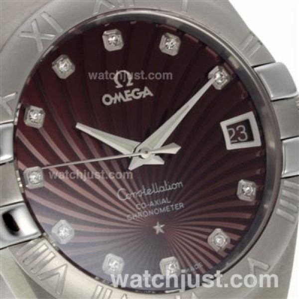 UK Swiss Movement Omega Constellation Replica Watches With Brown Dials For Women