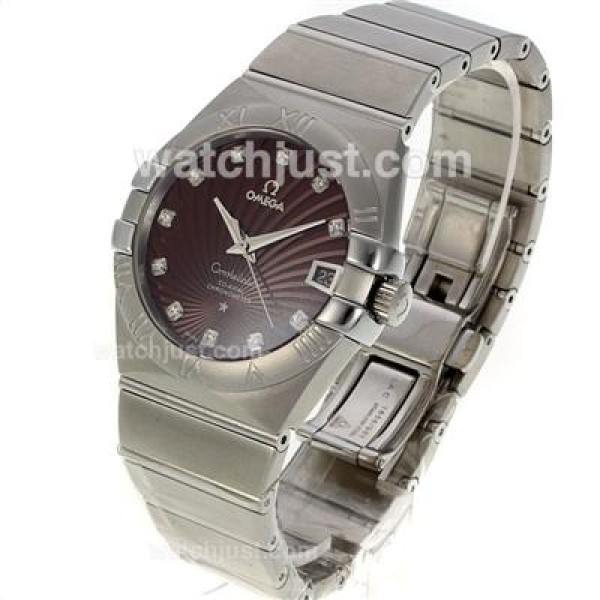 UK Swiss Movement Omega Constellation Replica Watches With Brown Dials For Women