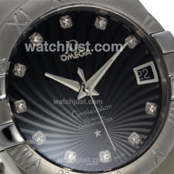 UK AAA Quality Omega Constellation Replica Watches With Black Dials For Men