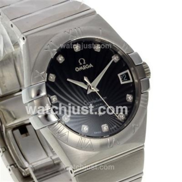 UK AAA Quality Omega Constellation Replica Watches With Black Dials For Men