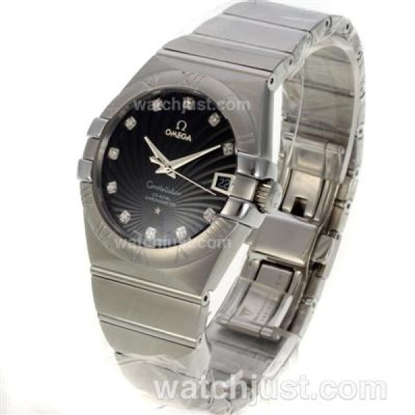 UK AAA Quality Omega Constellation Replica Watches With Black Dials For Men