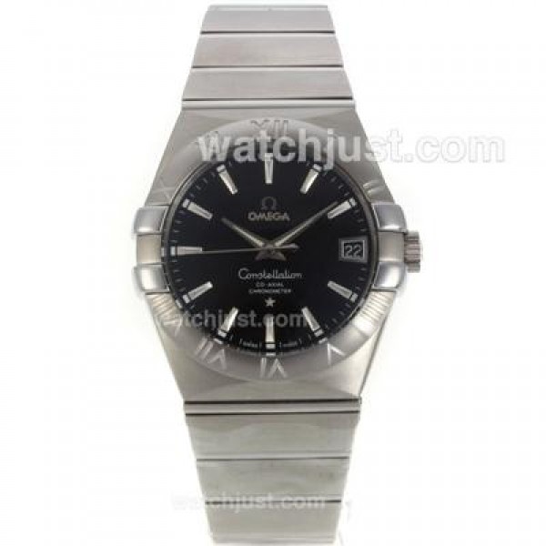 UK Top Quality Omega Constellation Replica Watches With Black Dials For Men