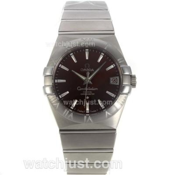 UK AAA Quality Omega Constellation Fake Watches With Brown Dials For Sale