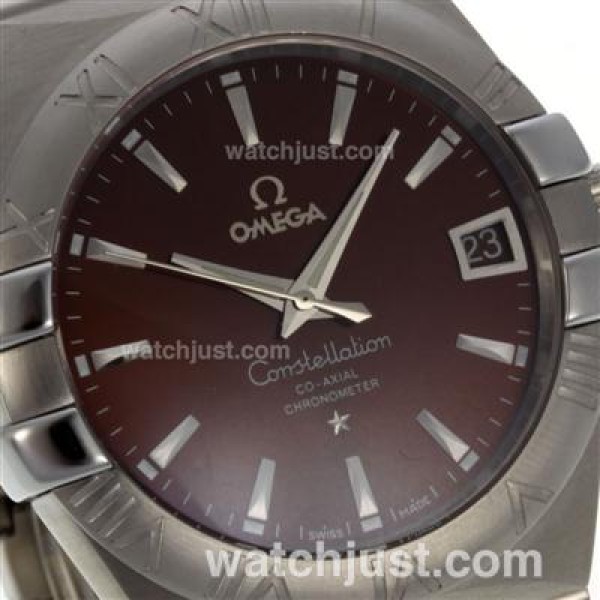 UK AAA Quality Omega Constellation Fake Watches With Brown Dials For Sale