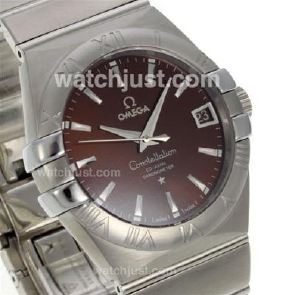 UK AAA Quality Omega Constellation Fake Watches With Brown Dials For Sale