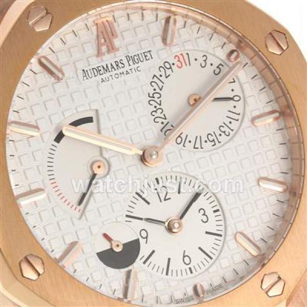 Audemars Piguet Jules Audemars Working Power Reserve Automatic Full Rose Gold with White Dial-18 Plated Gold Movement