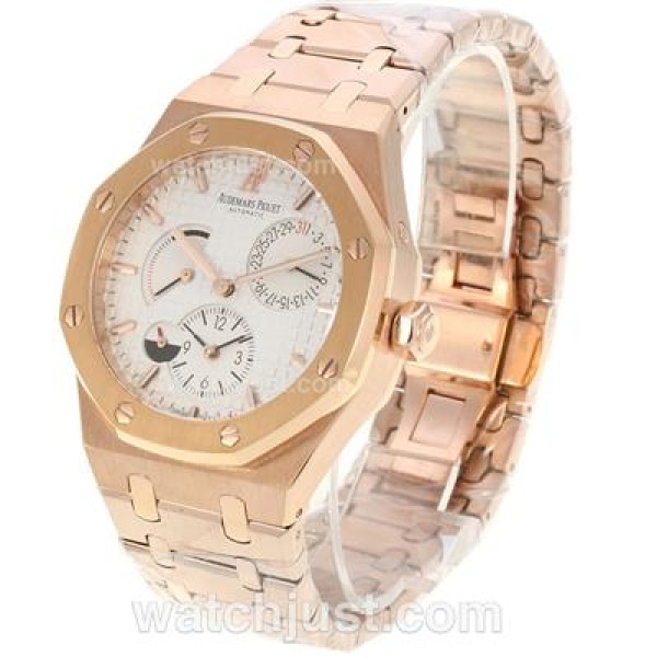 Audemars Piguet Jules Audemars Working Power Reserve Automatic Full Rose Gold with White Dial-18 Plated Gold Movement