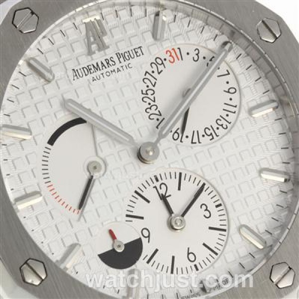 Audemars Piguet Jules Audemars Working Power Reserve Automatic with White Dial S/S-18 Plated Gold Movement