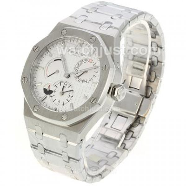 Audemars Piguet Jules Audemars Working Power Reserve Automatic with White Dial S/S-18 Plated Gold Movement