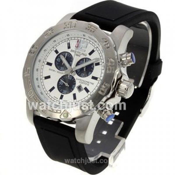 Breitling Colt Working Chronograph with White Dial-Rubber Strap